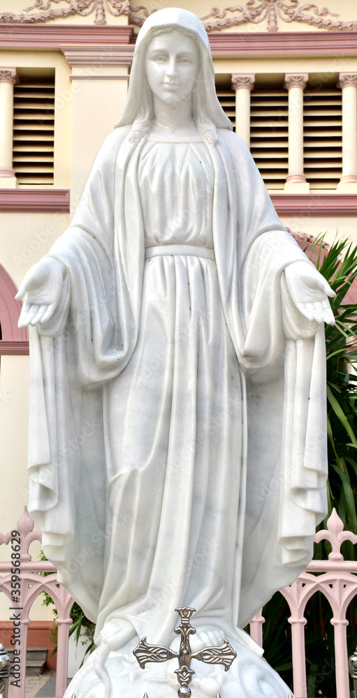 Close up of Statue of Our lady of grace virgin Mary in the church, Thailand. selective focus. Close up of Statue of Our lady of grace virgin Mary in the church, Thailand. selective focus.