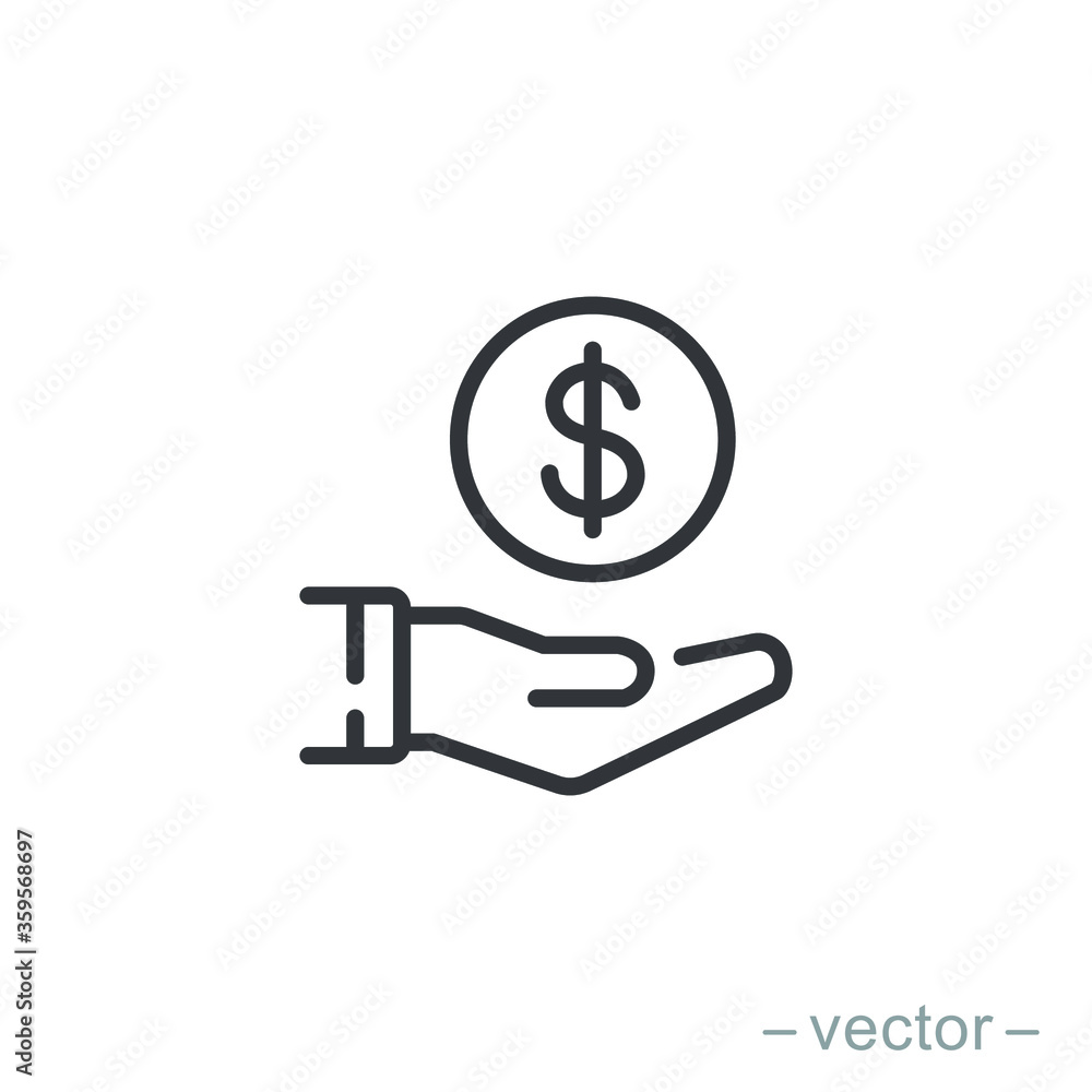 Save money icon symbol vector on white background. Line Style. EPS 10. Save money icon symbol vector on white background. Line Style. EPS 10.