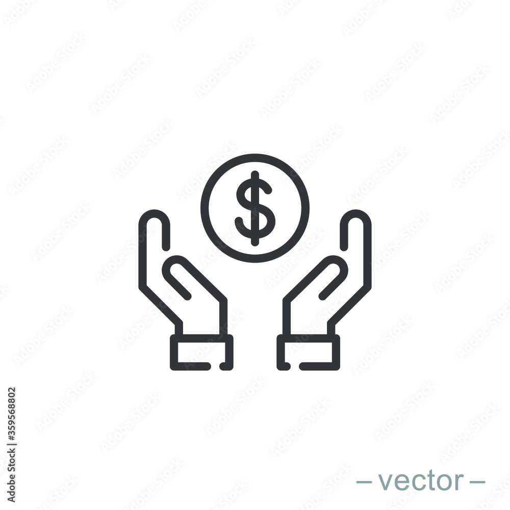 Save money icon symbol vector on white background. Line Style. EPS 10. Save money icon symbol vector on white background. Line Style. EPS 10.