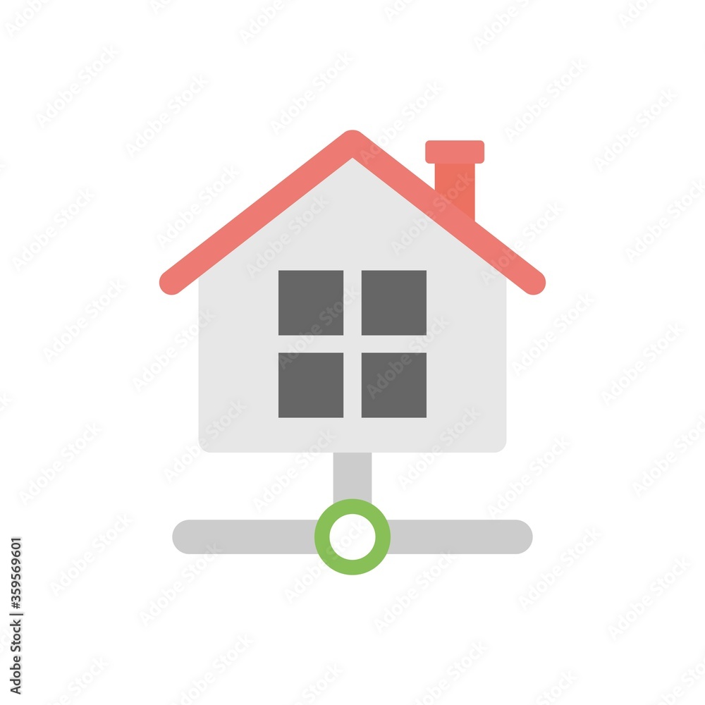 Home network icon illustration in flat design style. Smart house symbol. Home network icon illustration in flat design style. Smart house symbol.