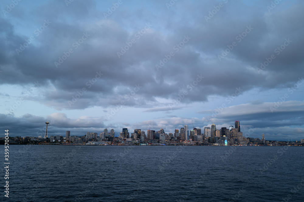Panoramic image of the downtown skyline of Seattle, Washington