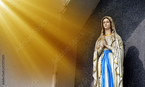 Wallpaper Mural Close up of Statue of Our lady of grace virgin Mary in the church, Thailand. selective focus. Torontodigital.ca