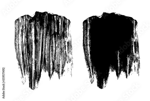 vector Black paint ink brush  brush strokes  brushes  lines  frames  grungy. Grungy brushes collection on white background