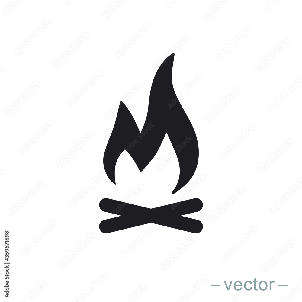 Bonfire logo template. Solid icon style. Vector illustration. EPS 10. Bonfire logo template. Solid icon style. Vector illustration. EPS 10.