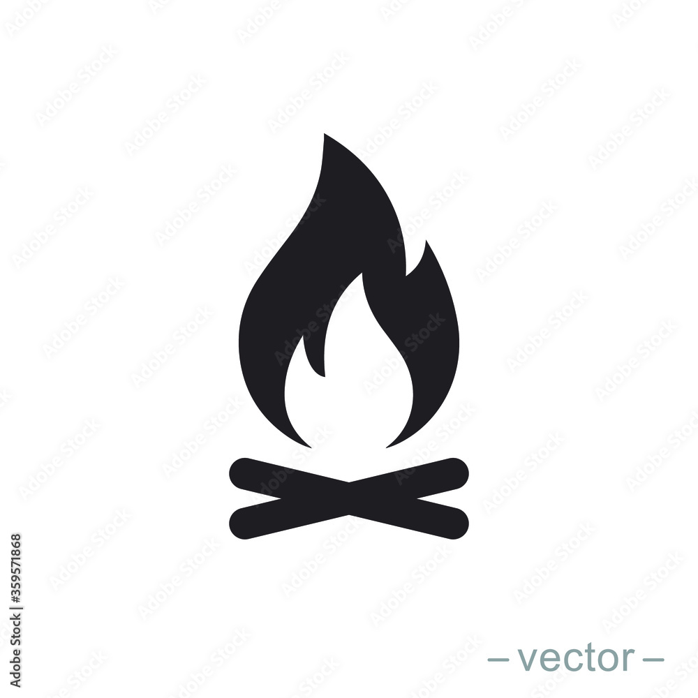 Bonfire logo template. Solid icon style. Vector illustration. EPS 10. Bonfire logo template. Solid icon style. Vector illustration. EPS 10.