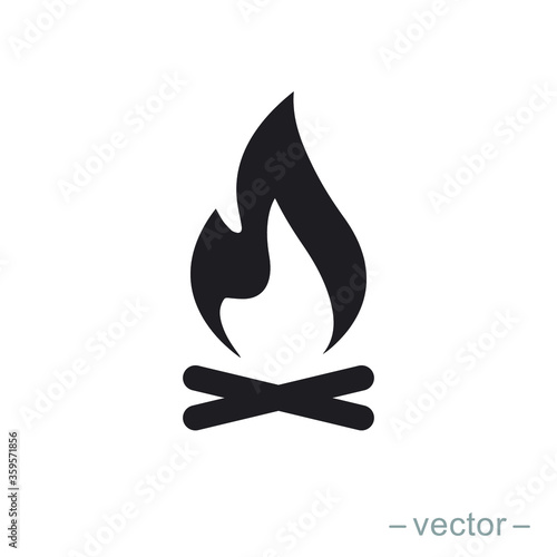 Bonfire logo template. Solid icon style. Vector illustration. EPS 10.