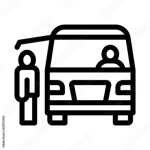 fast food van vehicle icon vector. fast food van vehicle sign. isolated contour symbol illustration