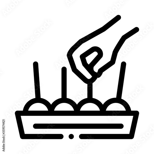 hand take food icon vector. hand take food sign. isolated contour symbol illustration