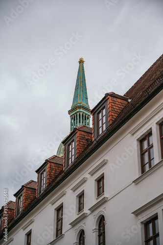 Canvas Print Bratislava church tower with a crown on the tip.
