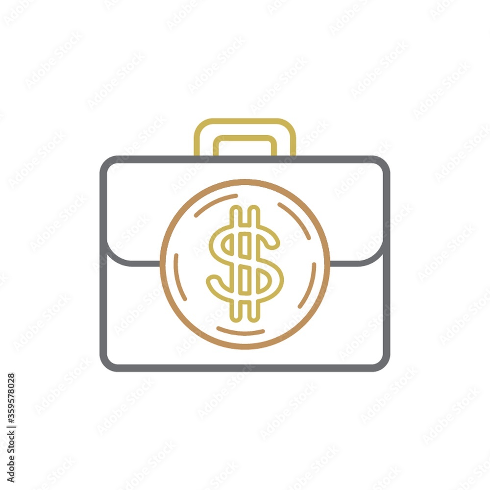 A briefcase with dollar symbol Illustration. A briefcase with dollar symbol Illustration.