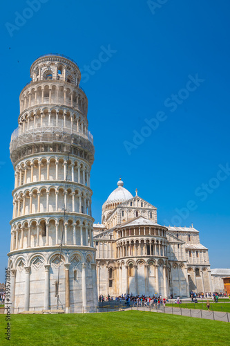 The Leaning Tower  Pisa city downtown skyline cityscape in Italy