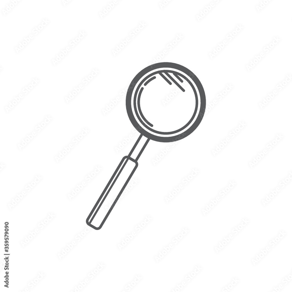 A magnifying glass illustration. A magnifying glass illustration.