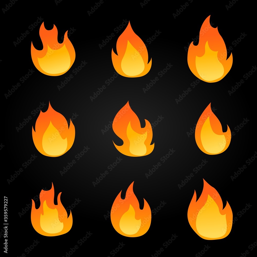 a set of burning flame a set of burning flame