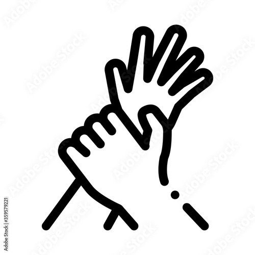 hand hold arm stop hit icon vector. hand hold arm stop hit sign. isolated contour symbol illustration
