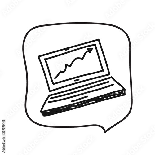 laptop with graph