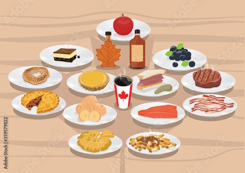 Collection of canadian food and beverages