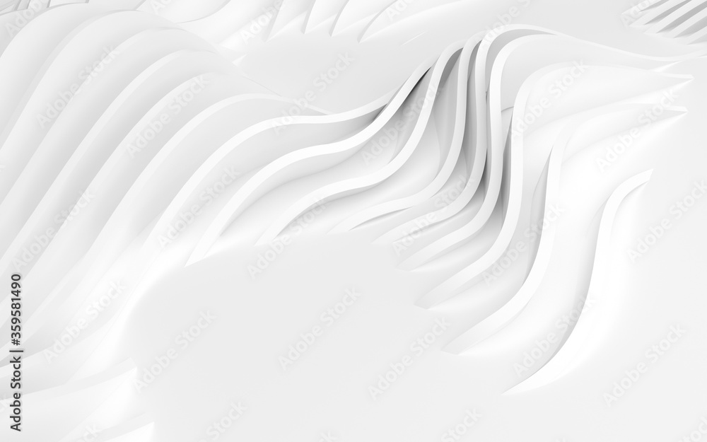 Obraz premium Abstract Curved Shapes. White Circular Background.