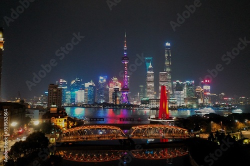 SHANGHAI 上海 夜景 空撮