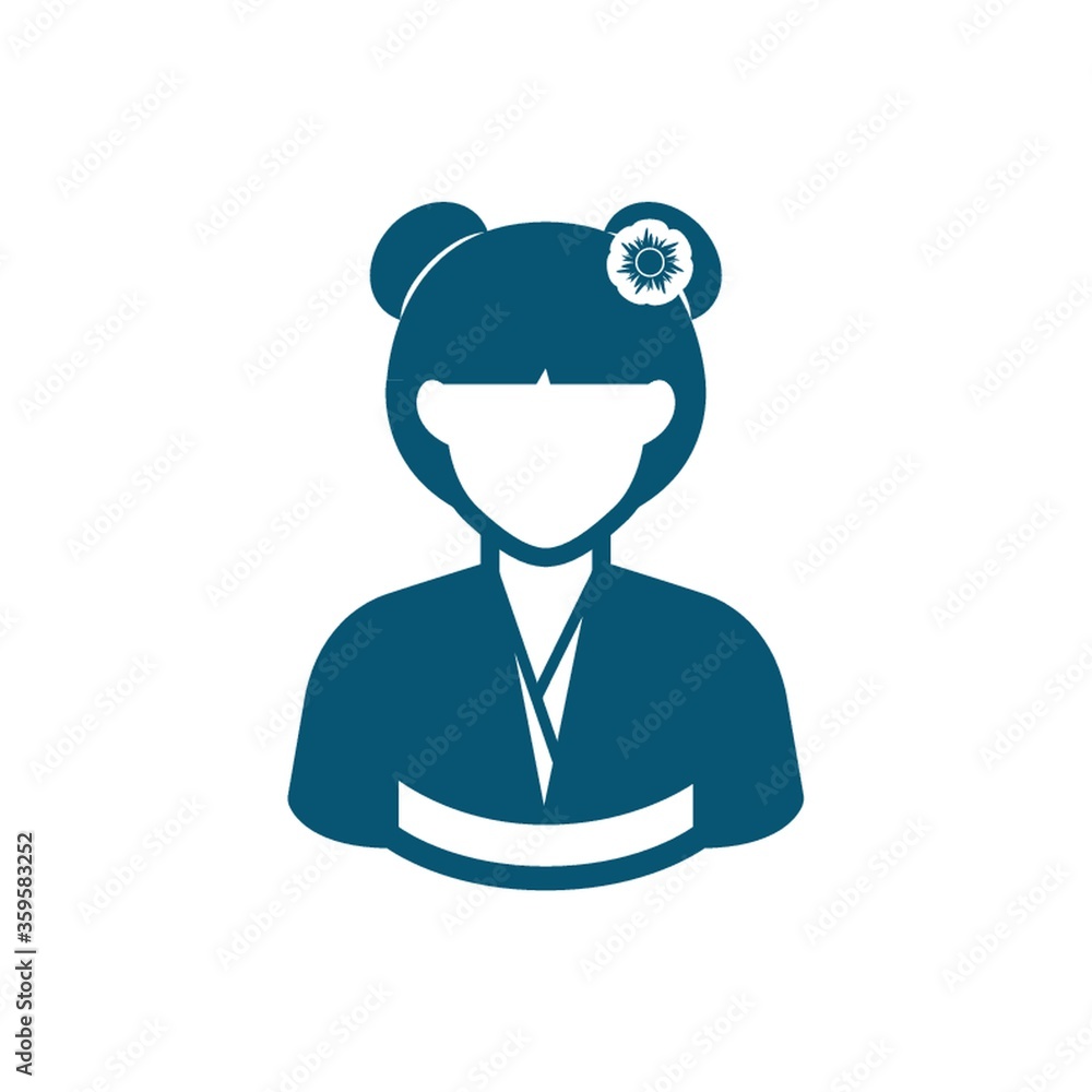 Obraz premium A traditional japanese woman illustration.