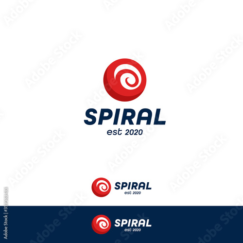 Red ball spiral helix simple logo icon symbol