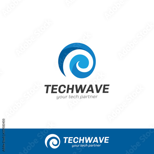Spiral helix wave logo icon symbol for technology company
