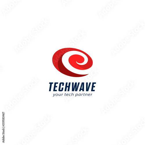 Abstract spiral wave spehere swirl helix technology logo icon symbol