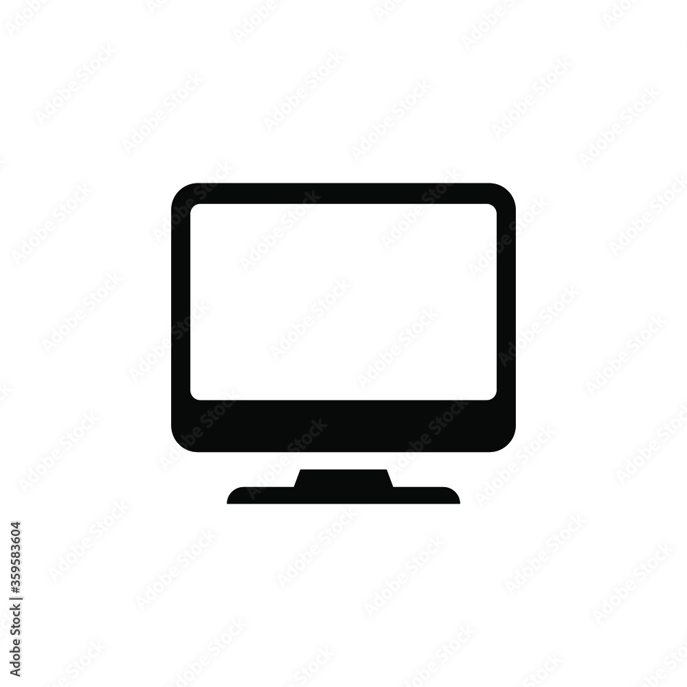 Monitor icon, illustration design template. Solid style. EPS 10. Monitor icon, illustration design template. Solid style. EPS 10.