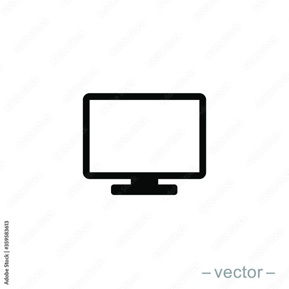 Monitor icon, illustration design template. Solid style. EPS 10. Monitor icon, illustration design template. Solid style. EPS 10.