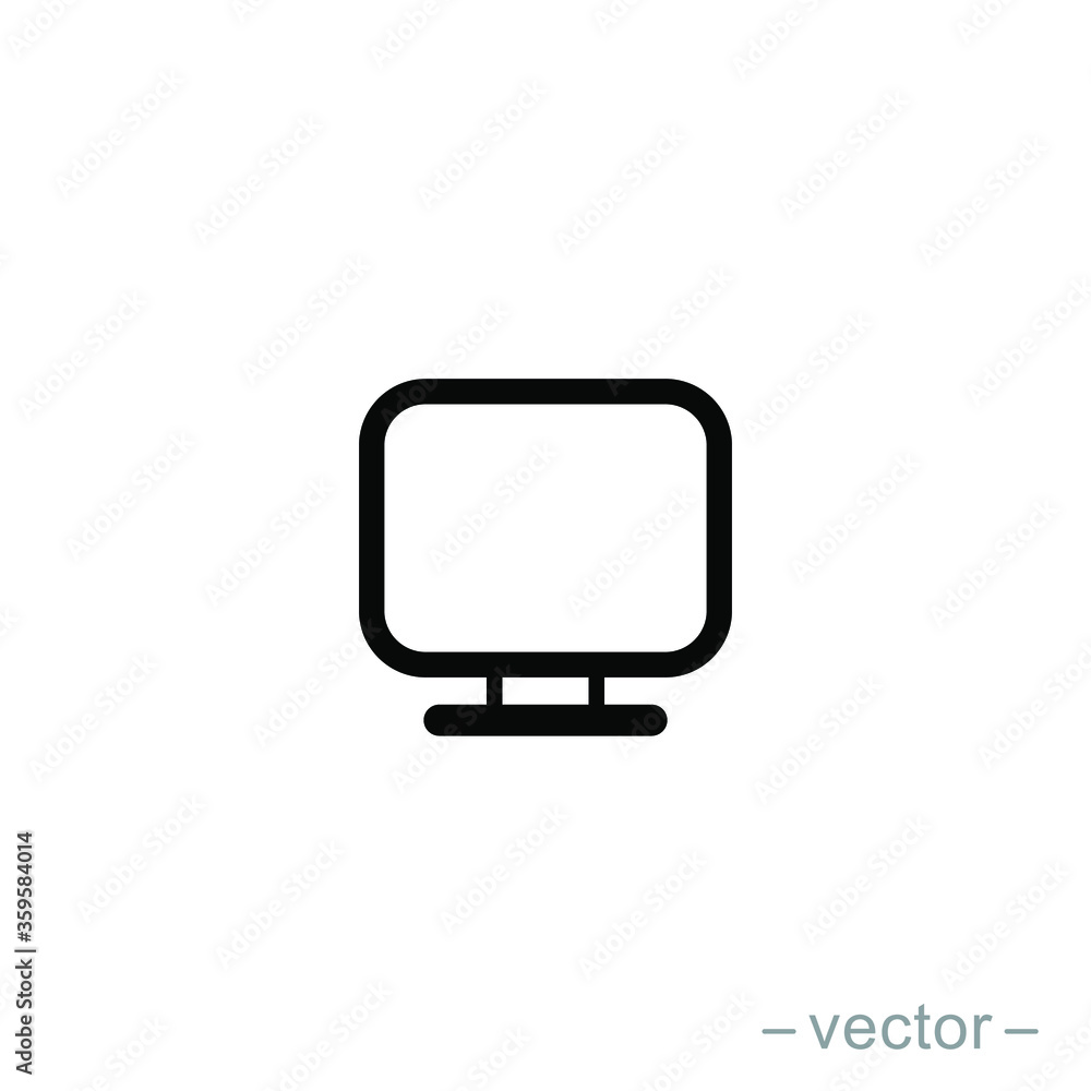 Monitor icon, illustration design template. Solid style. EPS 10. Monitor icon, illustration design template. Solid style. EPS 10.
