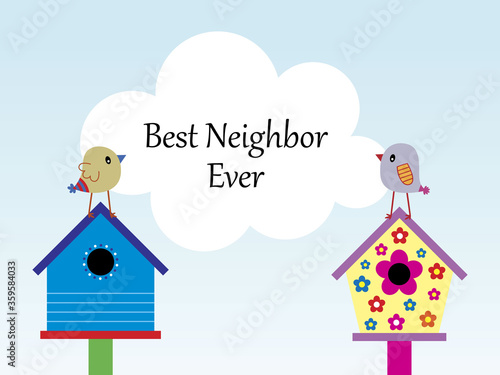 cute bird best neighbor ever vector