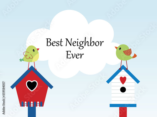 cute bird best neighbor ever vector