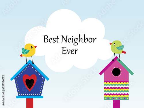 cute bird best neighbor ever vector