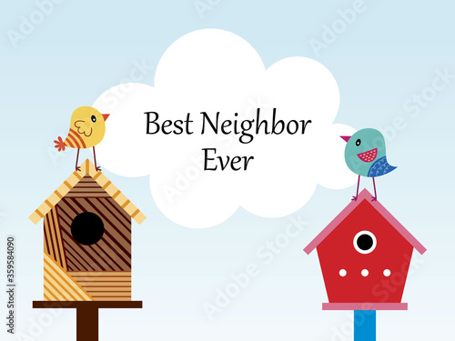 cute bird best neighbor ever vector