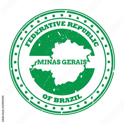 minas gerais map stamp