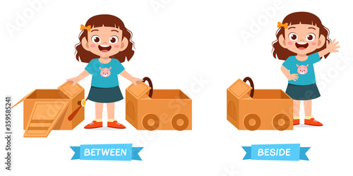 cute example of opposite word antonym for kid