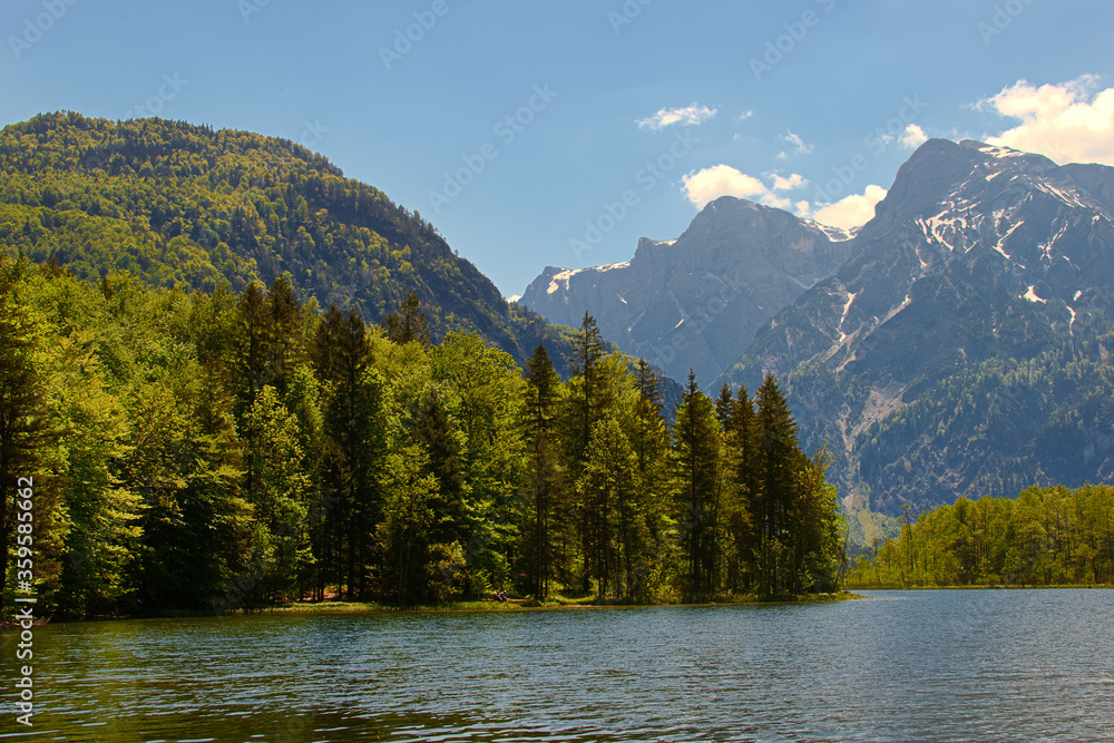 lake in the mountains, Almsee Grünau Austria