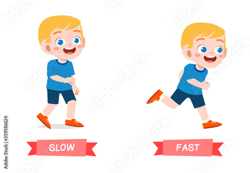 cute example of opposite word antonym for kid