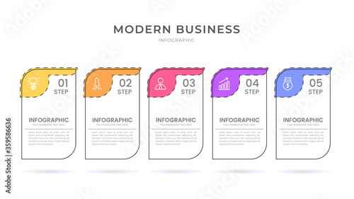 flat style Infographic design organization chart process template with editable text