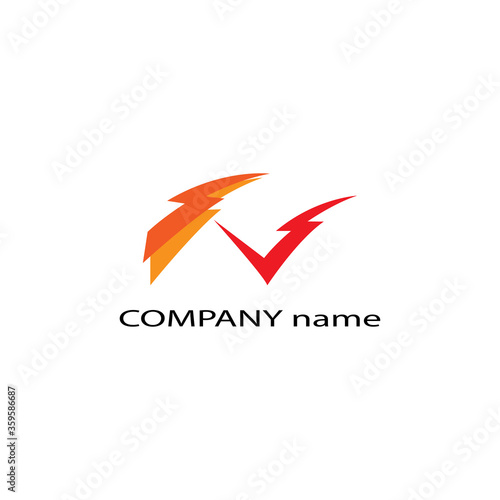 Free Download A V Letter Lightning Logo Template vector icon illustration design - GFXLoad