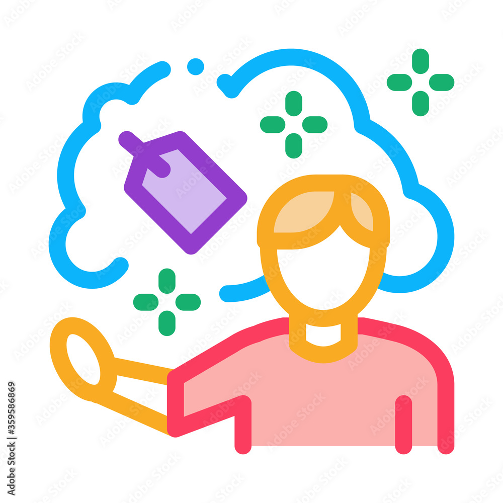 human dream label price icon vector. human dream label price sign. color symbol illustration human dream label price icon vector. human dream label price sign. color symbol illustration