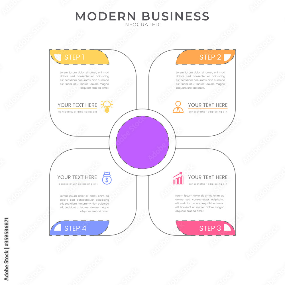 Obraz premium flat style Infographic design organization chart process template with editable text