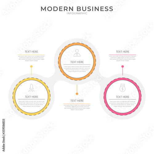 flat style Infographic design organization chart process template with editable text