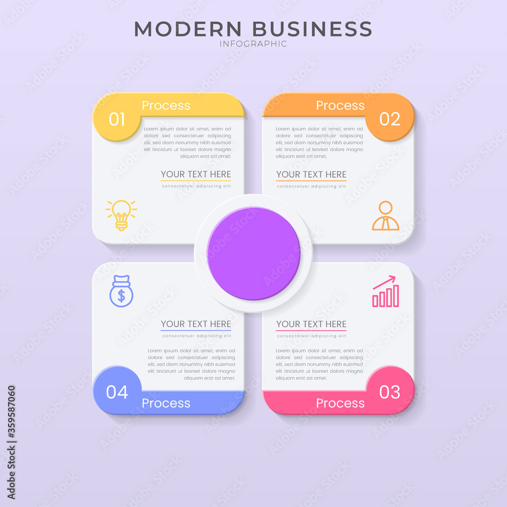 3D and paper cut style Infographic design organization chart process ...