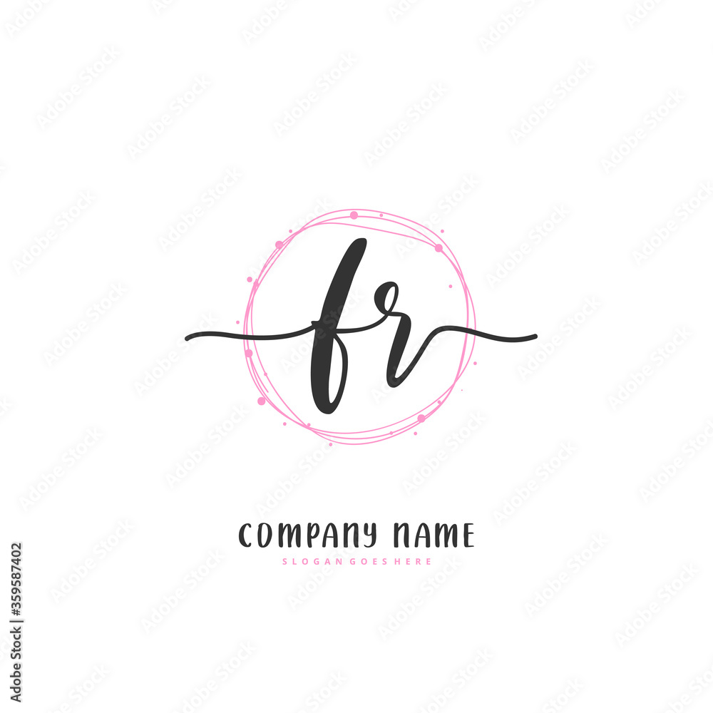 F R FR Initial handwriting and signature logo design with circle. Beautiful design handwritten logo for fashion, team, wedding, luxury logo. F R FR Initial handwriting and signature logo design with circle. Beautiful design handwritten logo for fashion, team, wedding, luxury logo.