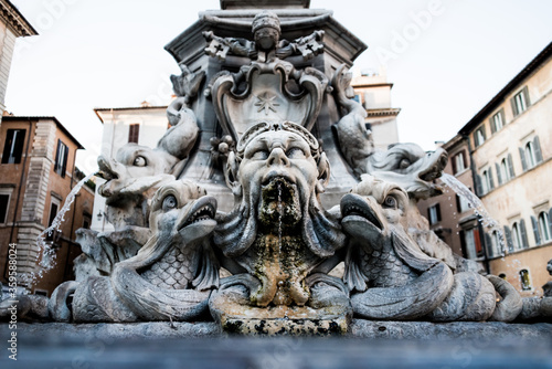 Fountain and sculptures in Rome