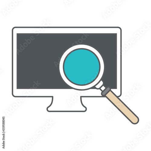Monitor with magnifying glass