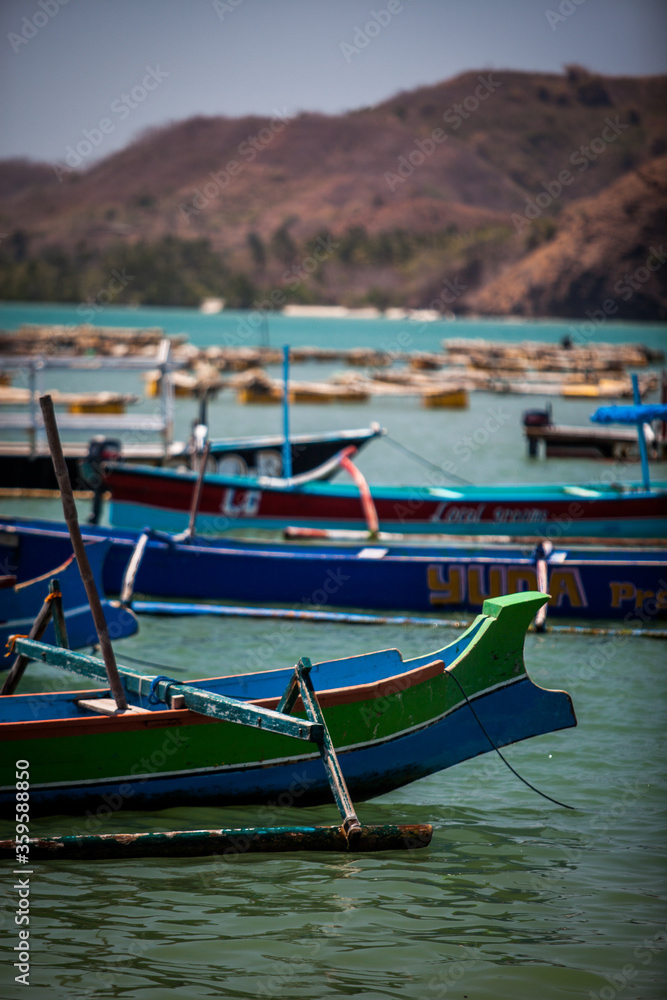 Fishing boats lined up