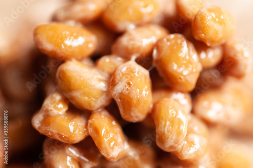 Japanese food Natto, healthy fermented soy beans 