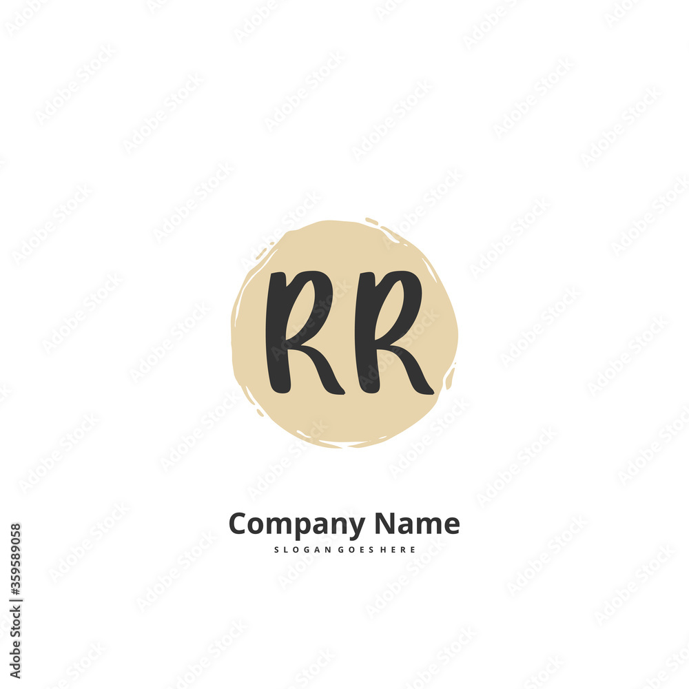 R RR Initial handwriting and signature logo design with circle. Beautiful design handwritten logo for fashion, team, wedding, luxury logo. R RR Initial handwriting and signature logo design with circle. Beautiful design handwritten logo for fashion, team, wedding, luxury logo.
