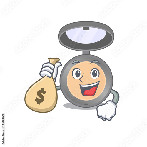Crazy rich Cartoon picture of highlighter having money bags